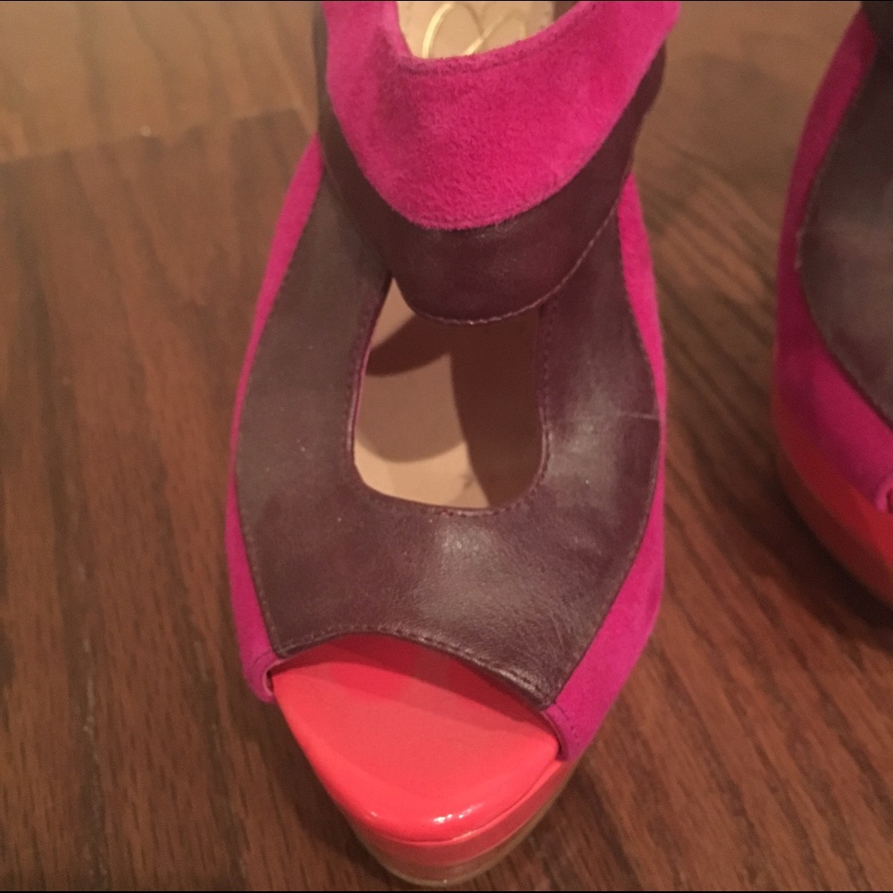 Color blocked peep-toe heels - Picture 4 of 4